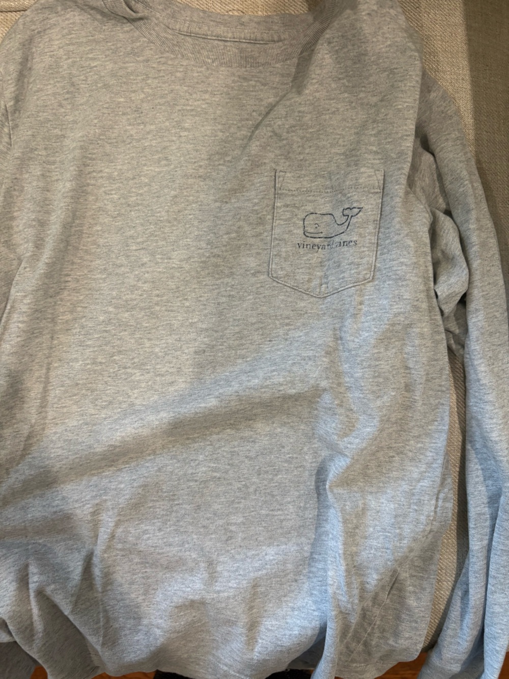 Vineyard Vines Light Gray Logo Tee